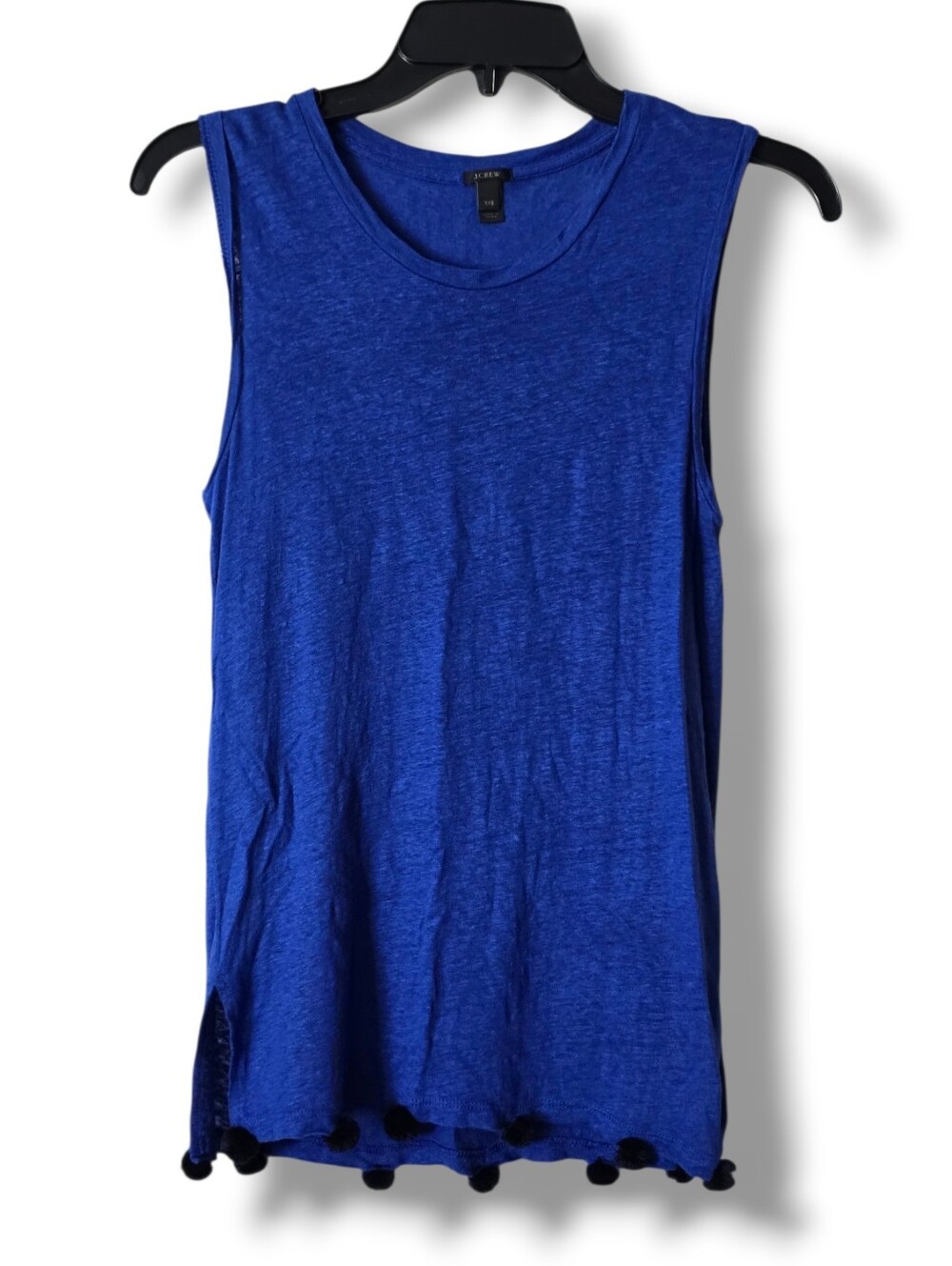 J. Crew Linen Tank Top With PomPom Trim - Size XXS
